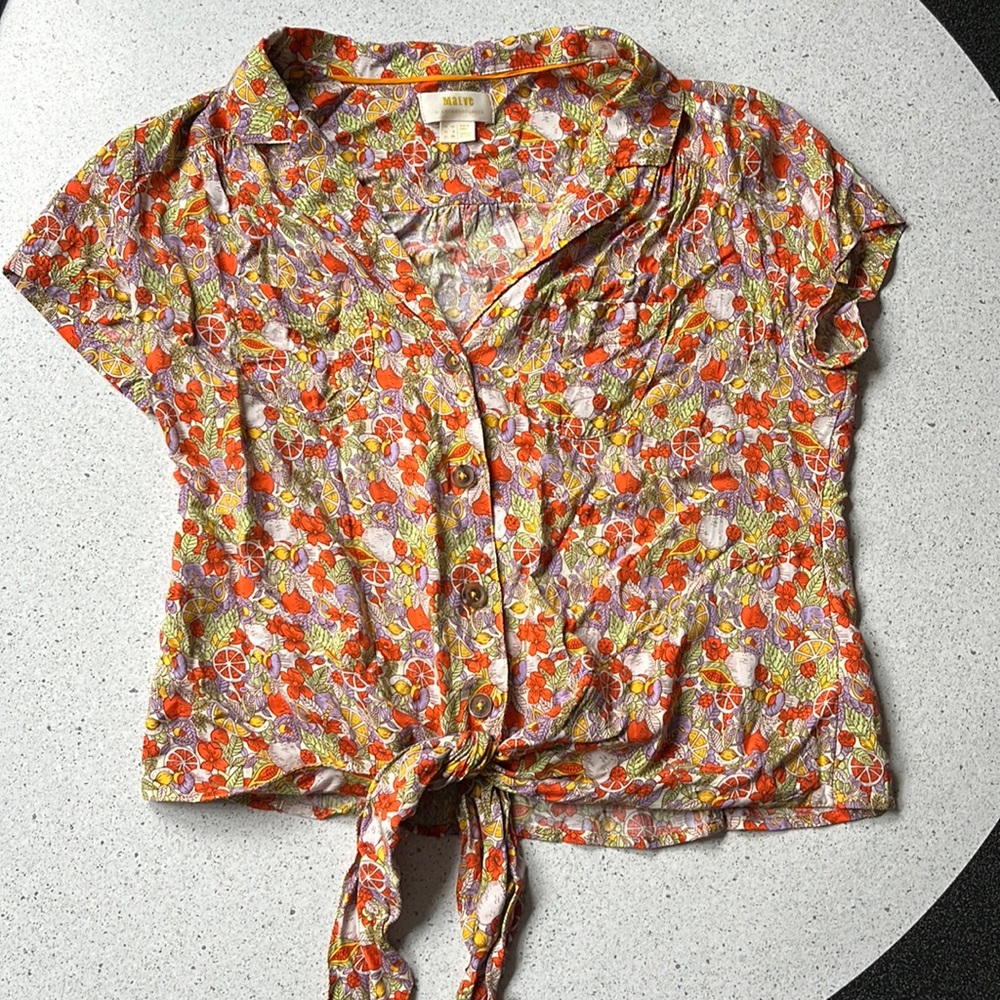 Maeve by Anthropologie citrus shirt